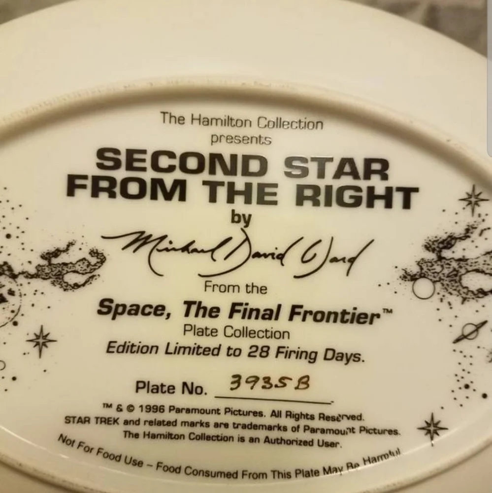 VINTAGE Star Trek collectors plate 